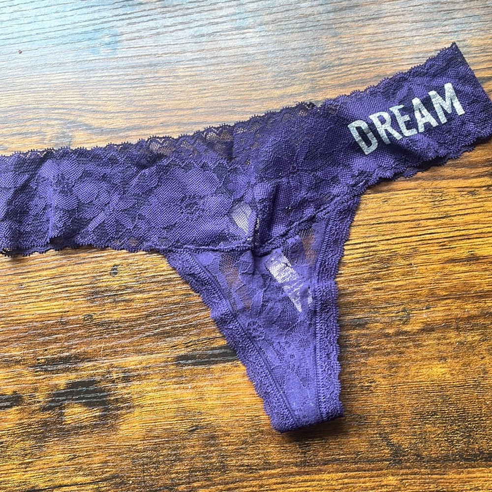 VS purple lace thong